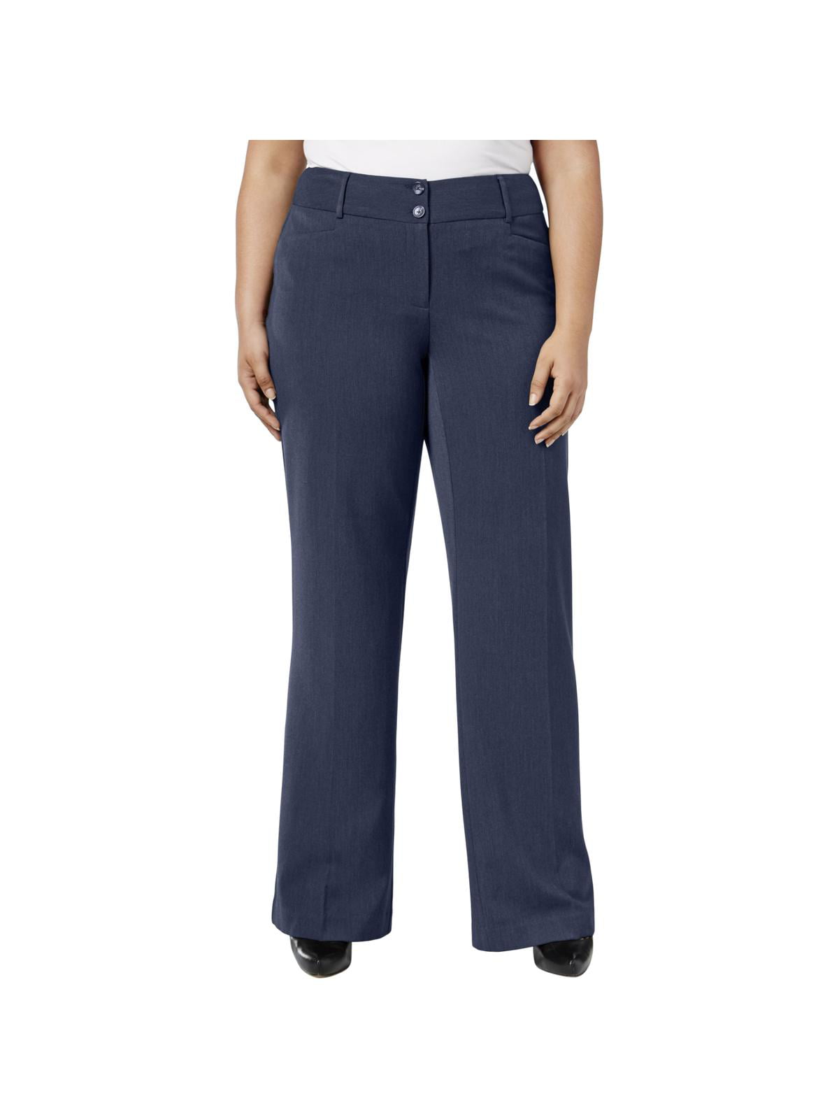 Calça Alfani Curvy Fit Feminina Cintura Alta Perna Reta Azul Tamanho 6