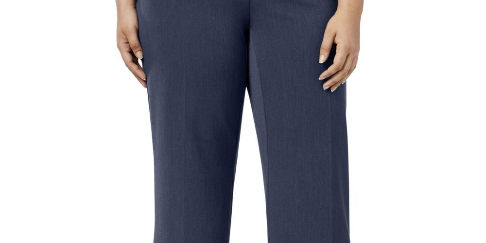 Calça Alfani Curvy Fit Feminina Cintura Alta Perna Reta Azul Tamanho 6