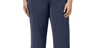 Calça Alfani Curvy Fit Feminina Cintura Alta Perna Reta Azul Tamanho 6