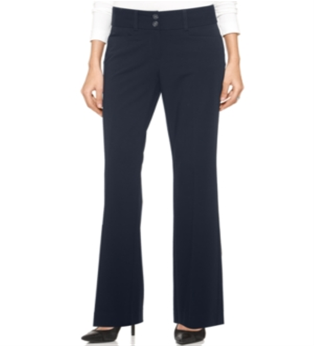 Calça Alfani Curvy Fit Feminina Cintura Alta Perna Reta Azul Tamanho 6