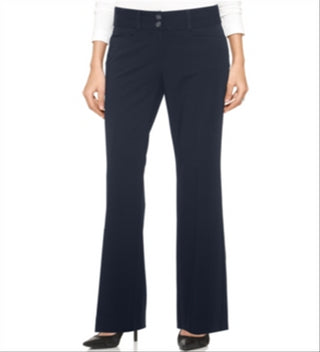Calça Alfani Curvy Fit Feminina Cintura Alta Perna Reta Azul Tamanho 6