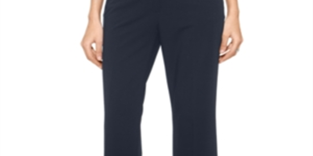 Calça Alfani Curvy Fit Feminina Cintura Alta Perna Reta Azul Tamanho 6