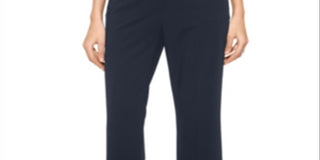 Calça Alfani Curvy Fit Feminina Cintura Alta Perna Reta Azul Tamanho 6