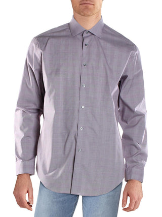 Camisa social masculina Calvin Klein Performance com estampa elástica, vermelha escura, tamanho 16x32-33