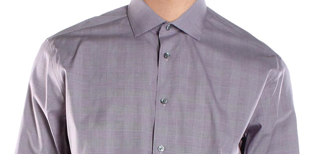 Camisa social masculina Calvin Klein Performance com estampa elástica, vermelha escura, tamanho 16x32-33