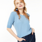 Suéter de cashmere feminino Charter Club com manga cotovelo, azul, tamanho P
