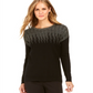 Suéter Alfani Feminino com Detalhe Metálico e Bainha Ventilada, Preto, Tamanho Pequeno P