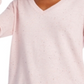 Suéter túnica feminino Maison Jules de algodão com decote em V, rosa, tamanho P