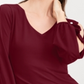 INC International Concepts Top feminino com mangas divididas e botões de strass, vermelho, tamanho PP