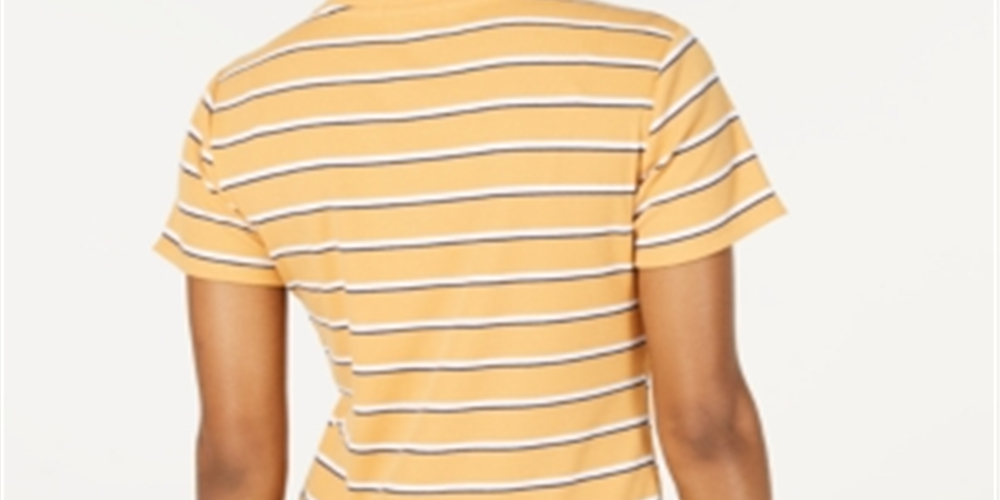Camiseta de gola redonda em malha canelada Ultra Flirt Junior, marrom, tamanho XS