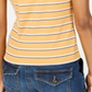 Camiseta de gola redonda em malha canelada Ultra Flirt Junior, marrom, tamanho XS