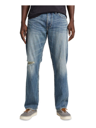 Calça Jeans Cônica Masculina Prata Azul Tamanho 40X30