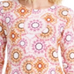 Blusa feminina estampada com manga 3/4 em jacquard, rosa, tamanho 2XL, da coleção JM