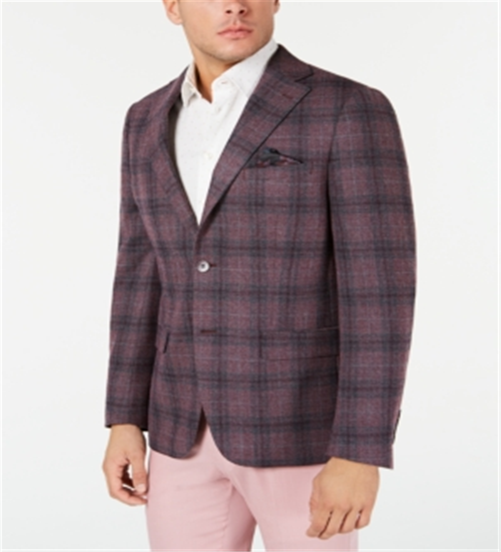 Casaco esportivo xadrez slim fit masculino Tallia cinza tamanho 48