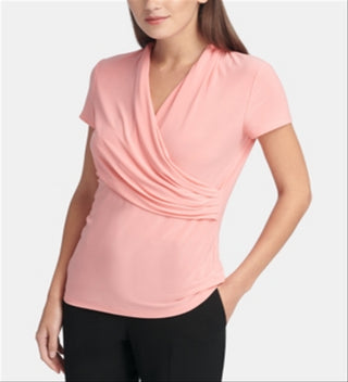 DKNY Women's Ruched Top Orange Size Large