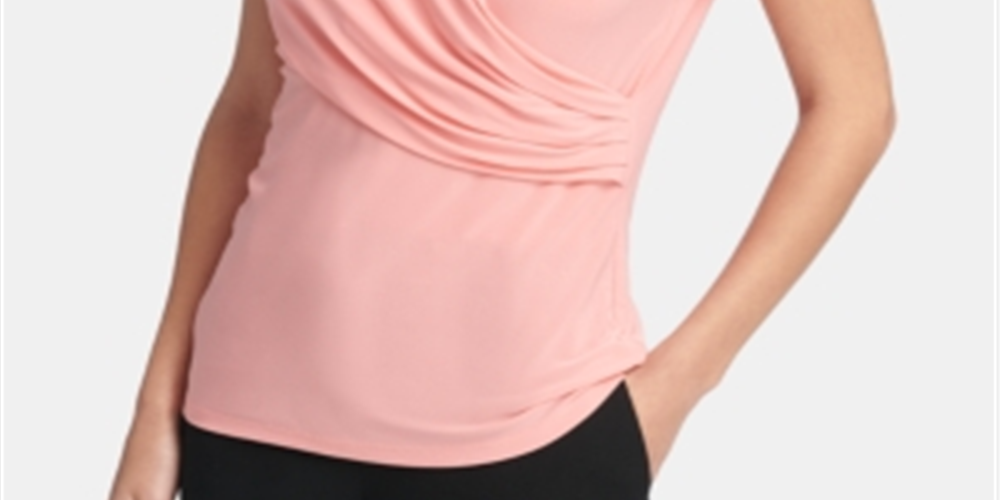 Blusa franzida feminina DKNY laranja tamanho grande