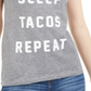 Camiseta estampada Love Tribe Junior's Eat Sleep Tacos, cinza, tamanho G