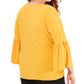 Blusa feminina plus size NY Collection com manga longa e anel de metal, marrom, tamanho G