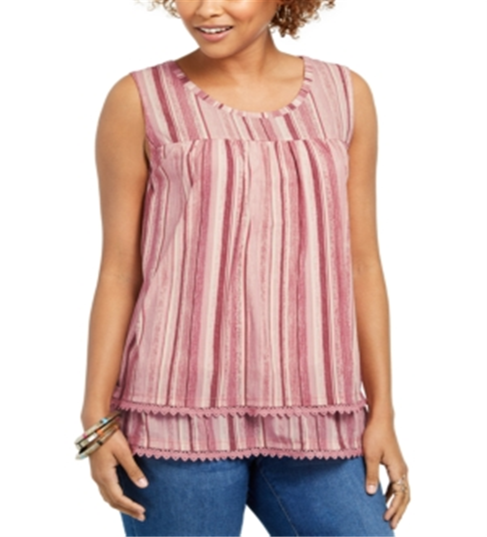 Regata feminina sem mangas de malha estilo &amp; co, roxa, tamanho pequeno