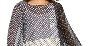 Blusa transparente com manga anjo feminina Alfani, verde, tamanho P