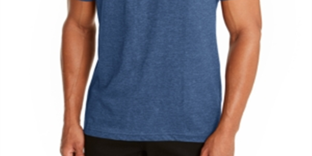 Camiseta masculina Alfani com gola redonda, azul, tamanho XX-G