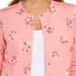 Karen Scott Cardigan Feminino Estampado Floral Rosa Tamanho Grande