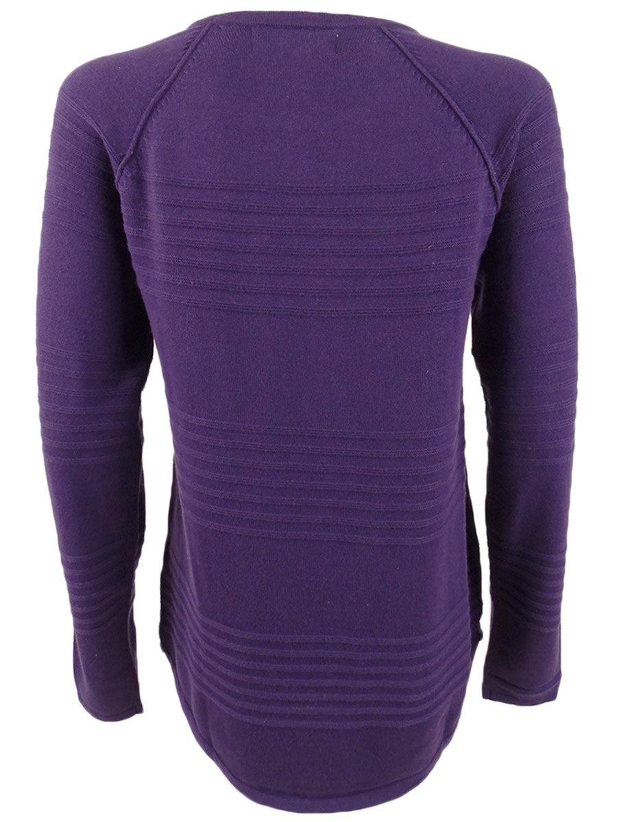 Karen Scott Suéter Listrado Texturizado de Algodão Feminino Roxo Tamanho X-S
