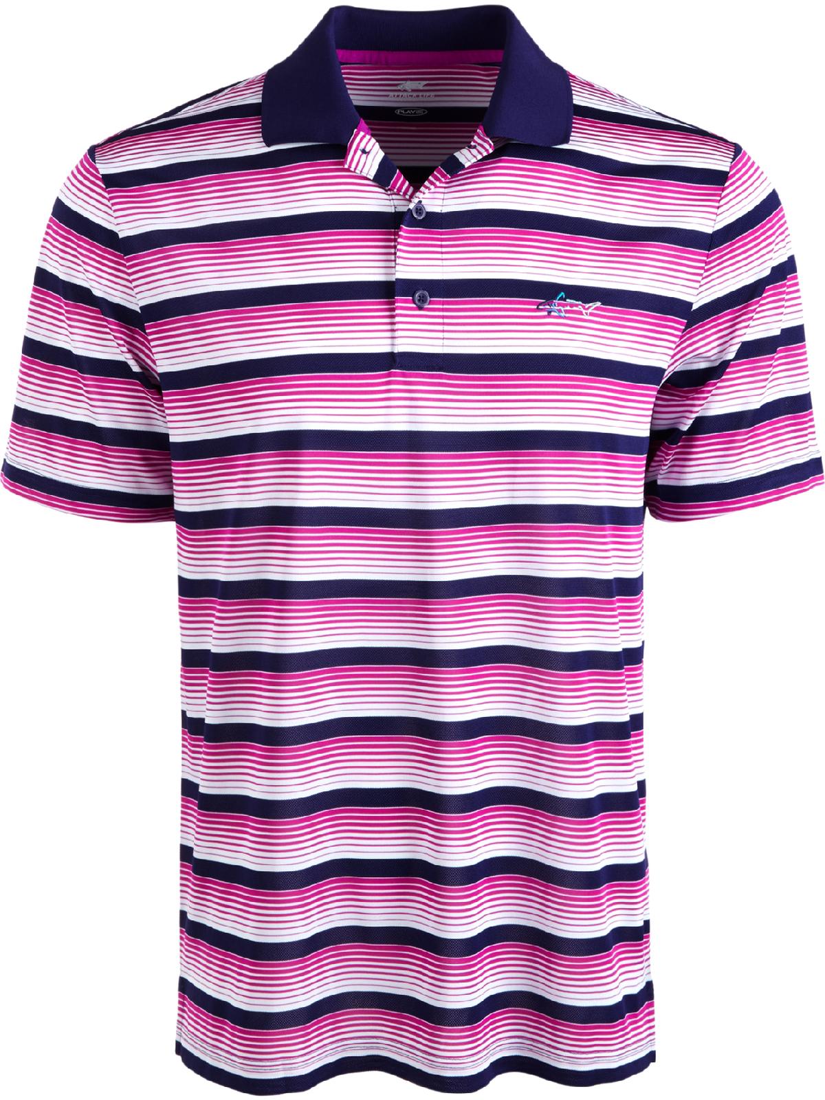 Camisa polo listrada masculina Attack Life By Greg Norman Roadmap, roxa, tamanho P