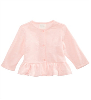 Primeiras impressões Cardigan Peplum Hem para bebê menina tamanho rosa recém-nascido