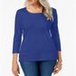 Karen Scott Blusa Feminina Gola Redonda Azul Tamanho Grande