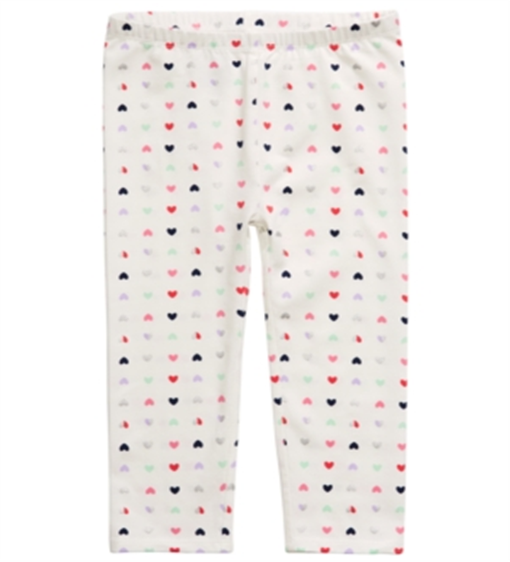 Leggings estampadas de coração para meninas First Impressions, tamanho 3, branca