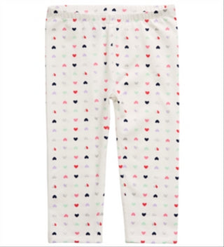 Leggings estampadas de coração para meninas First Impressions, tamanho 3, branca
