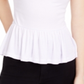 Top peplum com cintura franzida Derek Heart Junior, branco, tamanho G