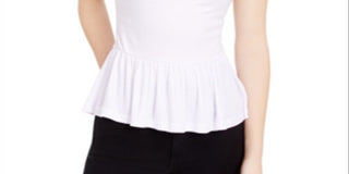 Top peplum com cintura franzida Derek Heart Junior, branco, tamanho G