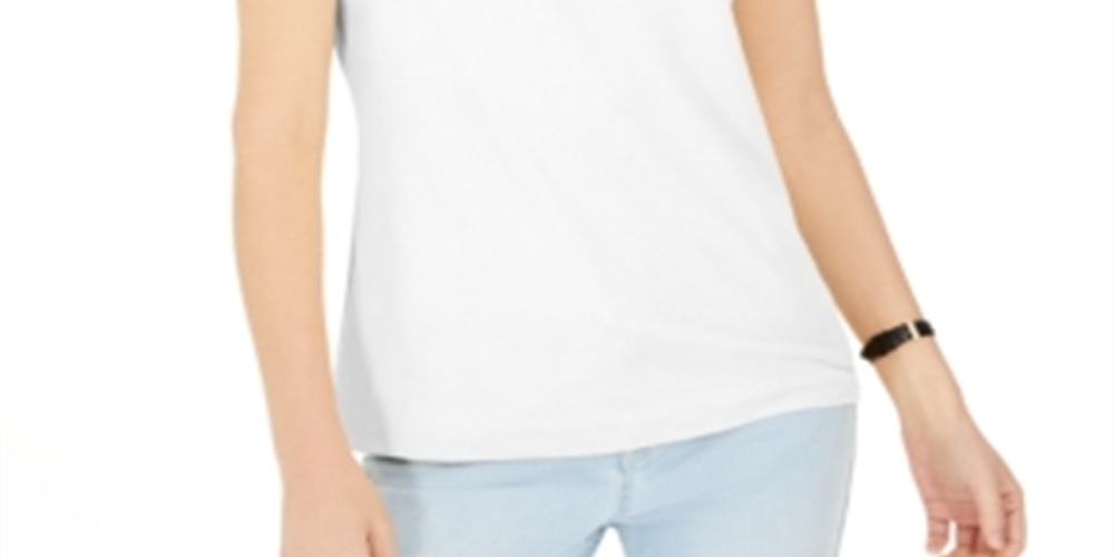 Regata feminina Karen Scott Keyhole Hardware branca tamanho M