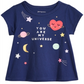 Camiseta de algodão estampada First Impressions Baby Girl's Universe, tamanho azul-marinho -6-9 M
