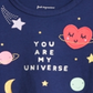 Camiseta de algodão estampada First Impressions Baby Girl's Universe, tamanho azul-marinho -6-9 M