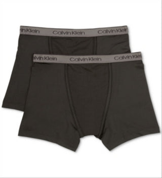 Cuecas Boxer Calvin Klein Little &amp; Big Boy's, pacote com 2, pretas, tamanho P