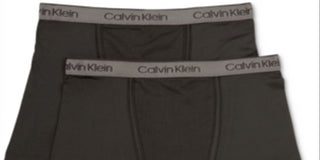 Cuecas Boxer Calvin Klein Little &amp; Big Boy's, pacote com 2, pretas, tamanho P