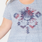 Camiseta feminina estilo &amp; co plus size com bainha em lenço, roxa, tamanho 3X