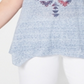 Camiseta feminina estilo &amp; co plus size com bainha em lenço, roxa, tamanho 3X
