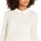 Suéter de cashmere feminino Charter Club com aparência em camadas, branco, tamanho M