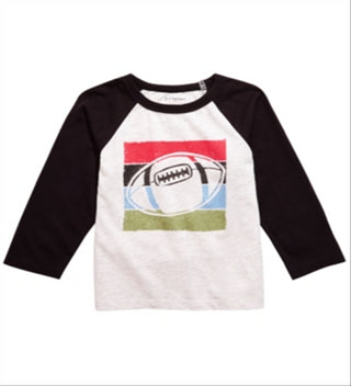 Camiseta infantil estampada de futebol First Impressions para meninos, tamanho 2, cinza