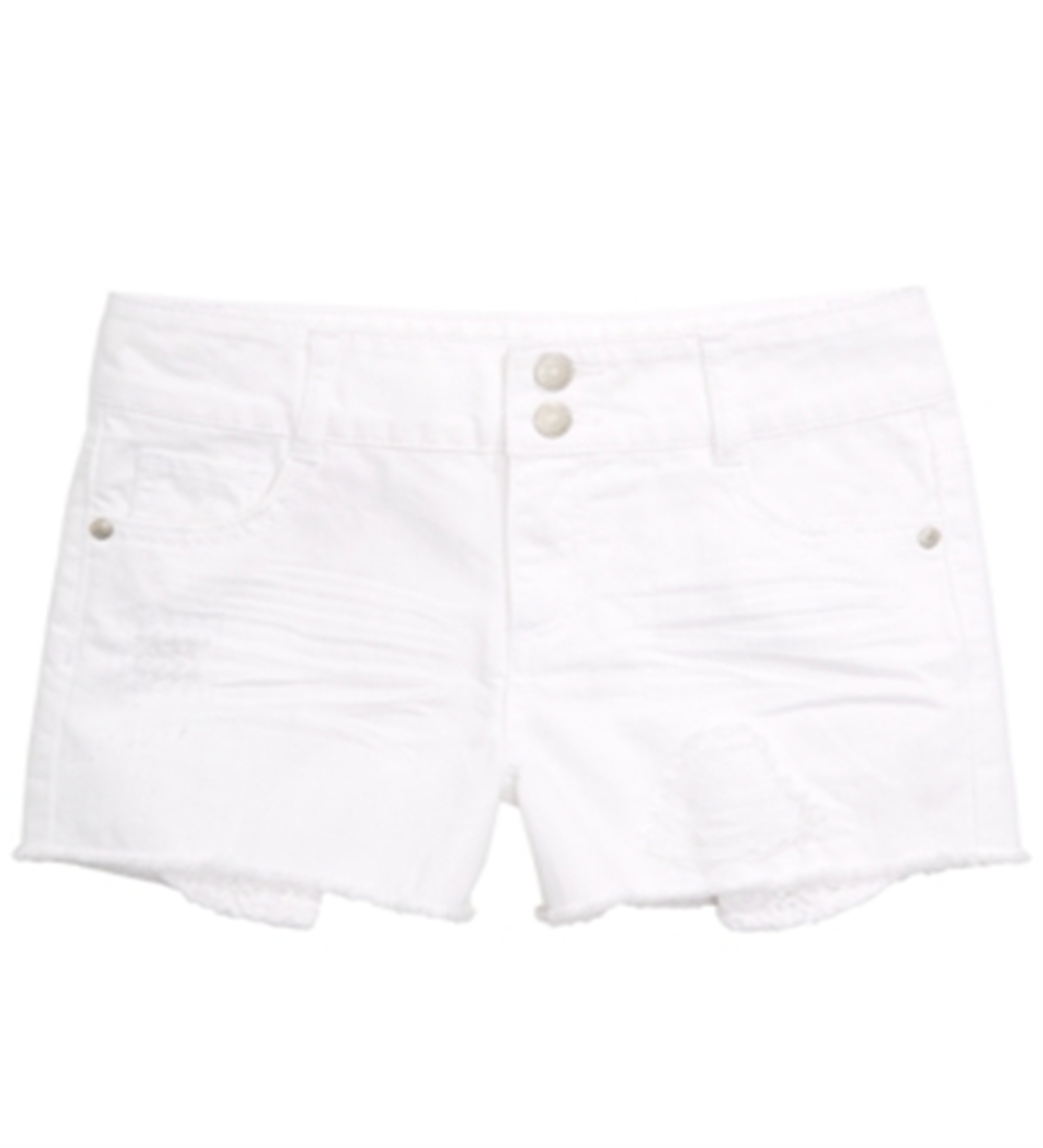 Shorts jeans Epic Threads Big Girl's com bainha desfiada, branco, tamanho 14