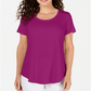 Blusa feminina com decote redondo da coleção JM - Roxo, tamanho G