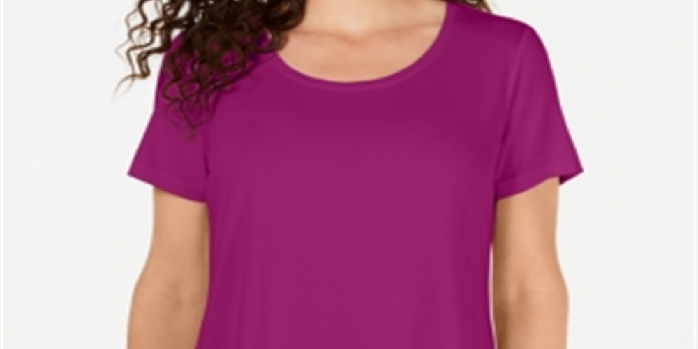 Blusa feminina com decote redondo da coleção JM - Roxo, tamanho G