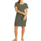 Vestido de algodão feminino Karen Scott com botões e ombros de fora, verde, tamanho -2XL
