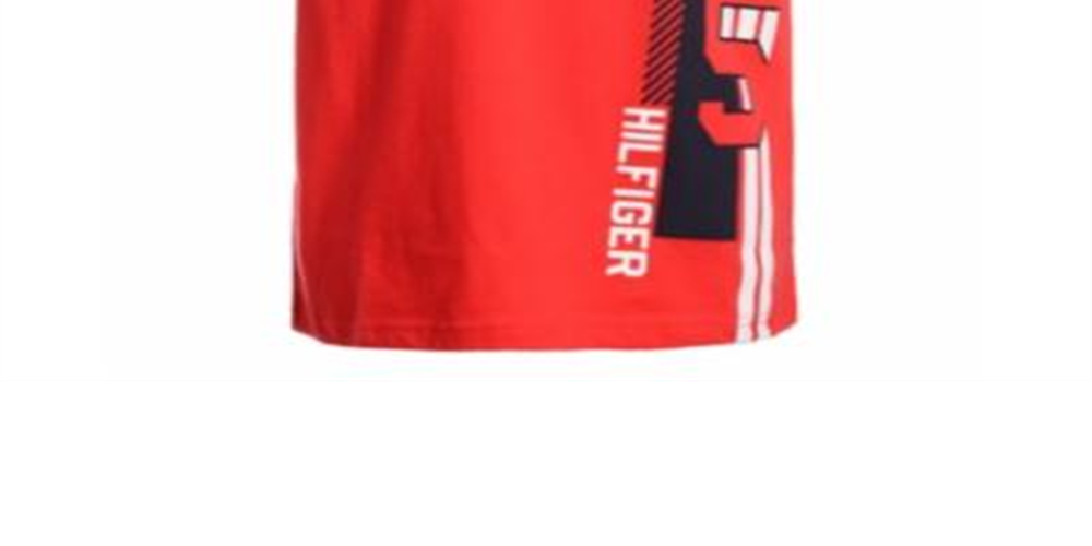 Camiseta Tommy Hilfiger Little Boy's Side Logo Ringer Vermelha Tamanho 6