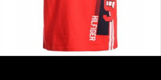 Camiseta Tommy Hilfiger Little Boy's Side Logo Ringer Vermelha Tamanho 6