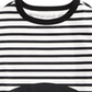 Camiseta listrada de algodão para bebês First Impressions, branca, tamanho 6 a 9 meses
